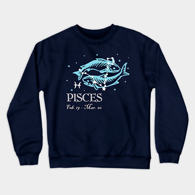 Pisces the Fish Constellation Crewneck Sweatshirt by jverdi28